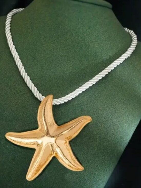 Jewelry - Oceanic Starfish Pendant Necklace Gold-Tone Copper Plated Statement Jewelry